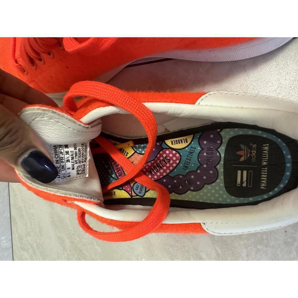 Adidas Stan Smith x Pharrell Williams orange tennis shoes Size 6.5 - Picture 6 of 6